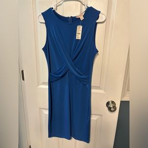 Brooks Brothers blue twist front dress. Knee length. NWT . Size small